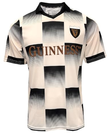Guinness Black and Cream Check Retro Performance Sports Shirt
