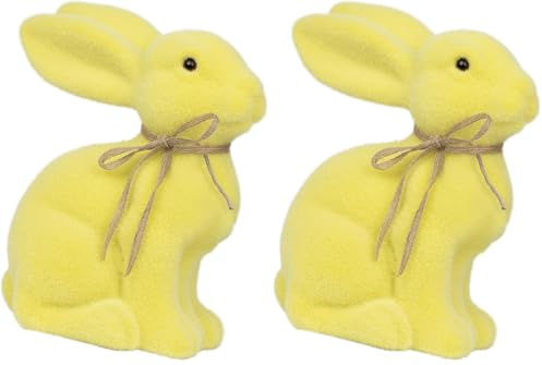 Talking Tables Yellow Artificial Grass Bunny Easter Table Decorations Large Centrepiece Moss Large Rabbit for Kids Birthday, Mad Hatter Tea, Alice in Wonderland Themed Party Prop, Height 23.5 cm, 9.2”