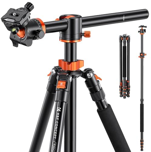 K&F Concept 94 Inch Camera Tripods 4 Section Ultra High Aluminum Professional Detachable Monopod Tripod with 360 Degree Ball Head Quick Release Plate for DSLR SLR Cameras T254A8+BH-28L (SA254T1)