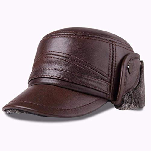 Echte Ledermütze, Herren Winter Outdoor Ohrenschützer Cap Cap