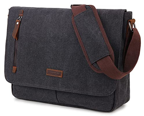 VX VONXURY Umhängetasche für Männer und Frauen, Canvas 14 Zoll Laptoptasche Messenger Bag Arbeitstasche Herren für die Arbeit Schule