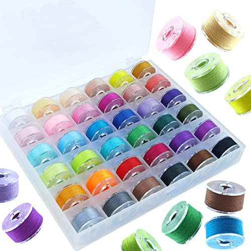 36pcs Confezione spolette di colori assortiti fili Bobine per Macchina da Cucire Plastica rocchetti Vuoto Per macchina da ricamo e da cucire DIY filo da ricamo filo da cucito (Colour)