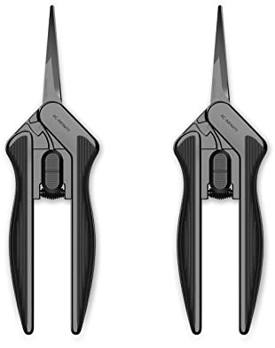 AC Infinity 16 cm rostfritt stål sekatörer 2-pack, lätt ergonomisk design, raka precisionsblad med non-stick teflonbeläggning för trädgårdsarbete, hydroponik, odlingstält, 6 tum
