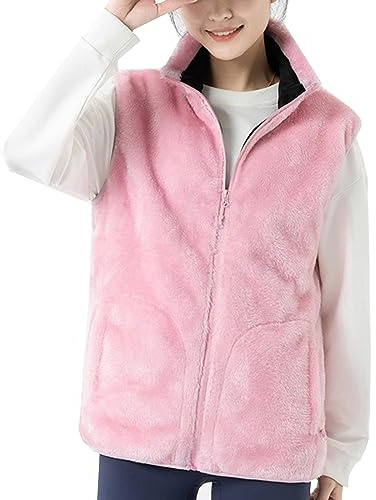 Gilet riscaldato, unisex, con 3 regolatori di temperatura a 9 zone, riscaldabile, giacca invernale con riscaldamento, senza maniche, per escursioni, moto, caccia (senza power bank), Colore: rosa., s