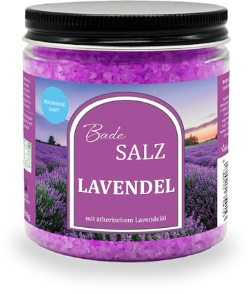 Nakobe Lavendel badsalt – 300 g handgjord Maris sal med eterisk lavendelolja