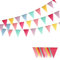 Diompirux 3 strisce da 12 metri Bandierine Triangolari Colorate Feste festone Striscione, Feste Striscione Bandiere Decorazioni, in iuta imitata,per compleanno,festa nozze,Interne Esterna Decorazione