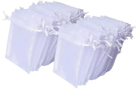 GYWHOOFT 100 bolsas de organza, bolsitas bomboneras, bolsas de peladillas, bolsa para joyas, bolsas para boda, bolsas de lavanda, bomboneras (7 x 9 cm)