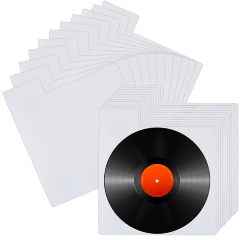 BENECREAT 36 separadores de discos de vinilo, 12.6 x 13.78 pulgadas, separadores de discos de plástico con etiquetas para álbum de vinilo, CD, DVD, libros multimedia, organización de almacenamiento,