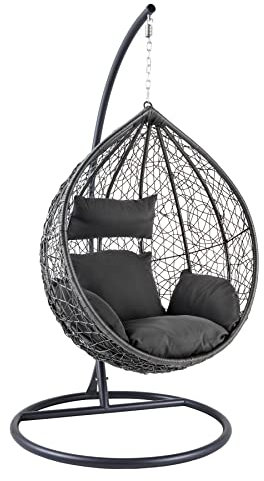 riess-ambiente Outdoor Hängesessel LOFT anthrazit grau Gartenstuhl inklusive Kissen wetterfest