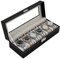 Nuangoo Boîte à Montres,Boîte/Présentoir,Rangement pour Montres en Cuir PU, avec 6 emplacements avec Coussins pour Montres,Cadeau pour Homme