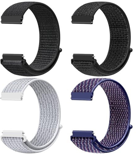 Runostrich Quick Release Nylon Watch Strap 18mm 19mm 20mm 22mm 24mm, Nylon Sport Loop Bands Replacement Strap Women Men, 4pcs
