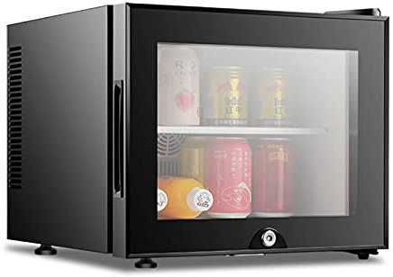 Mini Fridge Glass Door Soda Beer Wine Stainless Steel Low Noise Energy Saving Glass Door With Lock Fridge,20L Small Fridge For Hotel Rooms Dormitory