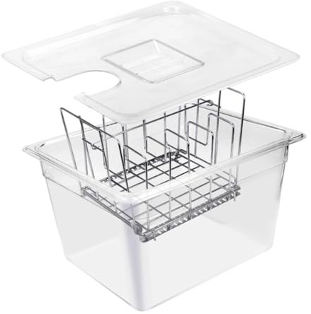 Moqqeu Sous Vide Cooker Machine 11L Container with Stainless Steel Rack Detachable Dividers Separator