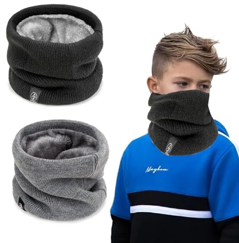 ARROMI 2 PCS Kids Snood, Kids Neck Warmer, Neck Warmer Kids, Kids Scarf, Neck Warmers, Winter Scarf Face Masks for Girls and Boys Skiing Running Outdoor Accessories Childrens