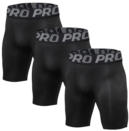 BEGIANT Lot de 3 Shorts de Compression Homme Haute Performance - Respirant, Séchage Rapide, Confort Anti-Frottement pour Running, Vélo, Gym,Lot de 3 Noires,XL