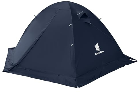 GEERTOP Tienda de campaña con cúpula, tienda de campaña familiar, tienda de campaña de trekking, postes de aluminio, resistente al agua, para dos personas, 4 estaciones, ideal para camping, senderismo
