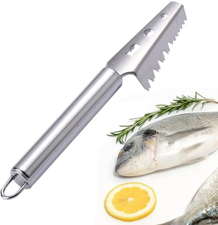 Herramienta Escamadora de Pescado - Raspador de Limos - Pelador de Acero Inoxidable para Mariscos Cocina Casera Familiar Acampada Restaurantes