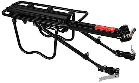 Universal Fahrrad Gepäckträger für hinten | Belastbarkeit: 50 kg | Aluminum Sattelstütze |Citybike Taschenträger | Mountainbike Gepäck Träger mit Schnellspanner | Farbe Schwarz | Fahrrad Zubehör