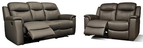 Vente-unique-Ledergarnitur Relax 3+2 - Braun - Evasion