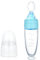 Aolso Baby Food Dispensing Spoon, Silicone Infant Squeeze Feeding Bottle, Baby Bottle with Spoon for Cereal Puree,Solid Food,90ML (Blue)