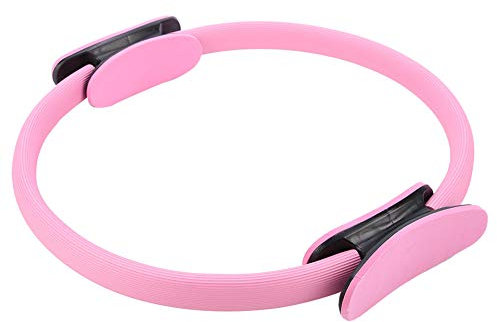 KOSDFOGE Pilates Ring Circle, Fitness Ring Magic Circle, 4 Farben 1,4 Zoll Dual Grip Yoga Ring Widerstandskreis Für Oberschenkel Und Beine Fitness(Rosa)