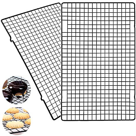 Aoreun Griglia raffredda Torte, 2 Pezzi Antiaderente Rriglie di Raffreddamento, Griglia di Cottura in Acciaio Inox, Raffreddatore per Torte per Biscotti e Dolci Arrostire Cuocere Dessert 40 x 25 cm