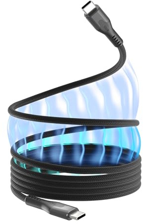 Statik MagStack - Cavo di ricarica USB C Pro, cavo magnetico organizzato senza ingombri, trasferimento dati di ricarica rapida da 100 W, cavo di ricarica magnetico da C a C, 2 m