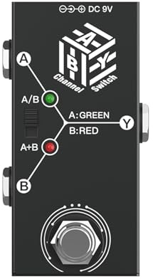 SZYDD ABY Line Selector ABY Channel Switch AB Switch Guitar Effect Pedal True Bypass Guitar Pedal AB Box Effect Pedal Parts, 88*48.5*41mm, Black