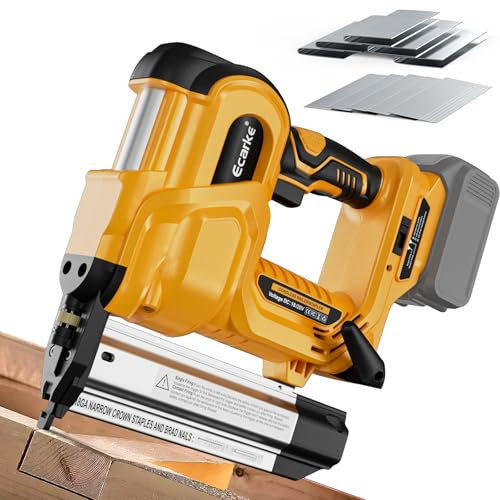 Ecarke Cordless 2 Brad Nailer Compatible with DeWalt 20V Battery(No Battery), 2 in 1 Electric Nail Gun Staple Gun with 18GA Nails, Power Nail Gun for Trim Wood Crafting Home Carpentry, 7.2LBS