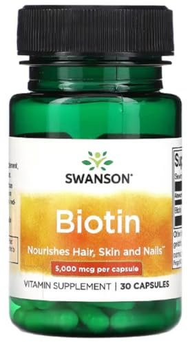 Swanson - Biotin 5000 mcg | Für Haut, Haare und Nägel - 30 Kapseln