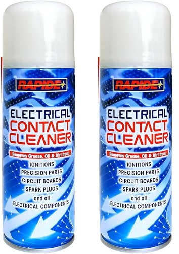 Rapide Electrical Contact Cleaner Pack 2 (200ml Each) - Contact Cleaner Spray Electronics for Innitions, Precision Parts, Circuit Boards, Spark Plugs, and all Electronic Components