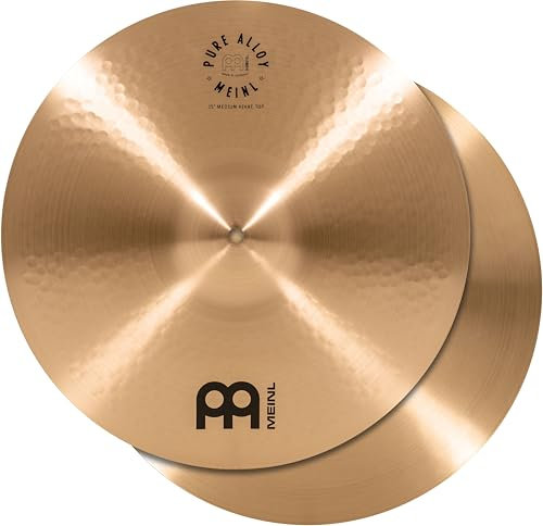 Meinl Cymbals Pure Alloy Hihat Medium 15 Zoll (Video) Schlagzeug Becken – Paar – (38,10cm) Pure Alloy Bronze, Traditionelles Finish (PA15MH)