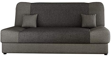 Mirjan24 Schlafsofa Jonas, Sofa mit Bettkasten und Schlaffunktion, Bettsofa, Dauerschläfer-Sofa, Schlafcouch, Materialmix, Couch vom Hersteller, Wohnlandschaft (Lux 05 + Lux 06)