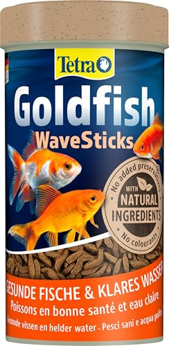 Tetra Goldfish Wave Sticks - Nourriture en Forme de Ver pour Poissons Rouges et d'Eau Froide - Boîte de 250 ml