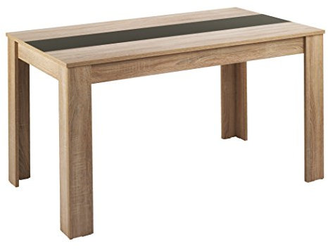 byLIVING Esstisch NORI/Küchentisch 120 cm/Esszimmertisch/Tisch in Sonoma Holz Eichen-Optik hell-braun/Wendeplatte in der Mitte wahlweise Schwarz oder Weiß / 120 x 80 x 75 cm (L x B x H)