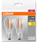 Osram LED Base Classic A Lampe, in Kolbenform mit E27-Sockel, nicht dimmbar, Ersetzt 60 Watt, Filamentstil Klar, Warmweiß - 2700 Kelvin, 2er-Pack