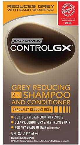 Just For Men Control GX 2 in 1 Grey Reducing Shampoo and Conditioner, 5 Fluid Ounce
