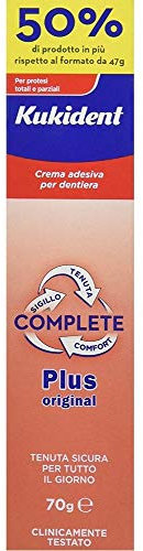 KIT 2 CONFEZIONI da 70g Kukident Complete Crema Adesiva per Dentiera Plus Original protesi