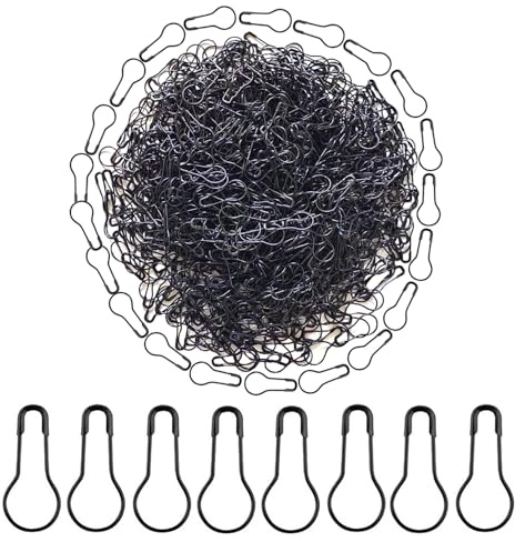 1000 spille di sicurezza in metallo nero per lampadina, spilla a forma di calabash per abbigliamento, artigianato e accessori per la casa fai da te, adatte per il sarto.