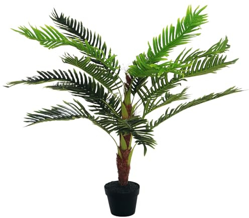 Outsunny Palmier Artificiel Hauteur 123 cm Arbre Artificiel décoration Plastique Fil de Fer Pot Inclus Vert