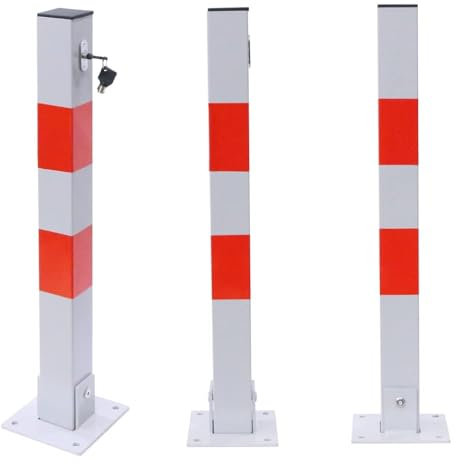 Melko Parkpfosten klappbar Parkplatzsperre mit 3 Schlüssel und Bodenanker Parkplatzbügel Parkpfosten Sperrpfosten Poller Parkplatzblockierer