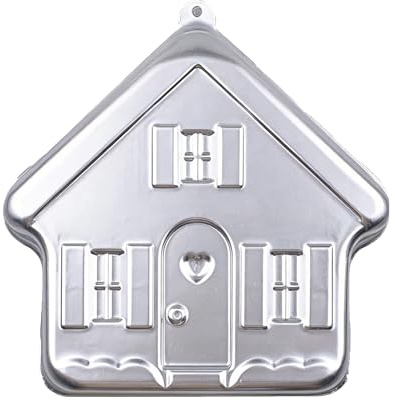 ZDYWY 21,6 cm Hausförmige Aluminium-3D-Backform, Kuchenform, Geburtstagskuchenform – Haus