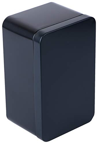 Scatola rettangolare in, portatile, per foglie di tè, argentata, rettangolare, vuota, 13 x 8 x 6 cm, colore: nero