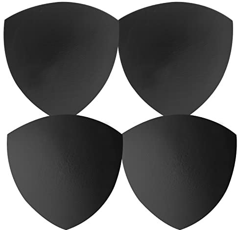 Sibba BH Pads Für Damen Dreieckige Einsätze Herausnehmbar Push Up Sport Ersatz Für Bikinioberteil Badeanzug Für B C Cup 2 Paar Schwarz Einheitsgröße