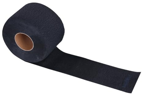 1 rouleau de bandes de cou jetables noires pour barbier - Écharpe de barbier en papier extensible - Pour accessoires de salon de coiffure