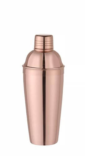 HENDI Cocktail Shaker, BarUp, 750ml, agitatore Cobbler in 3 parti, uso universale, strumento multifunzione per preparare cocktail, ø85x(H)240mm, acciaio inox placcato rame