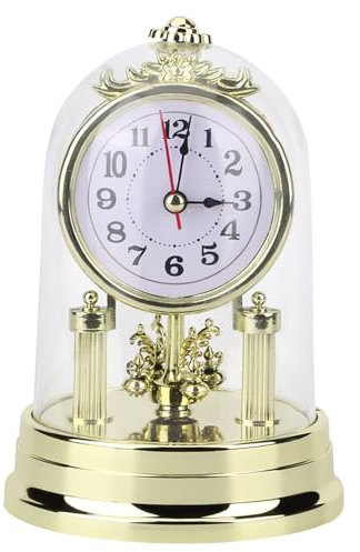 Segrehy Mantel Clock Living Room, Table Carage Clocks Mantelpiece,European Retro Style Clock Antique Silent Table Clock for Living Room(11 x 17 cm / 4.3 x 6.7 in)