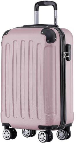 TRVLMORE Handgepäck Koffer 55x40x20cm - Koffer & Trolleys, Reisekoffer mit Rollen, Handgepäck Trolley 55x40x20, Hartschalenkoffer Klein, Koffer Handgepäck 55x40x20 Leicht, Trolley Handgepäck, Rosa