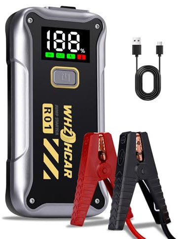 Starthilfe Powerbank 4000A Tragbare Auto Starthilfe 12V (Bis Zu 9,0L Benzin Oder 7,5L Diesel) LCD Display LED Licht Starthilfegeräte Autobatterie Booster für SUV Motorrad Rasenmäher