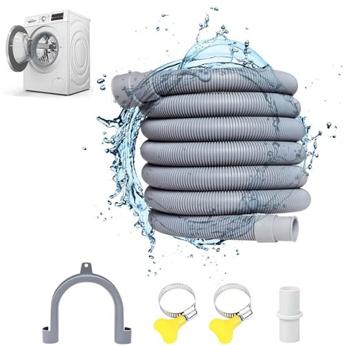 Tuyau Vidange Universel,Rallonge Tuyau Lave Vaisselle avce Support en U,Rallonge Tuyau Vidange,Tuyau D'évacuation D'eau,pour Lave-linge et Lave-vaisselle (3 Metres)